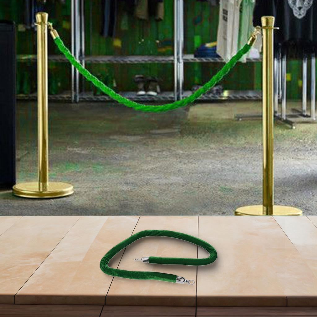 Crowd Control Rope Barrier Rope Heavy Duty Industrial Hook Mirror Polished Velvet Cord 60 Inches Displays Pole