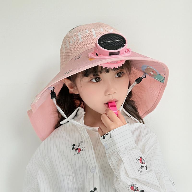 Children's Fan Hat Solar Charging Summer Sun Protection Sun Hat Girl Girl Shawl Hat Outdoor Sun Hat