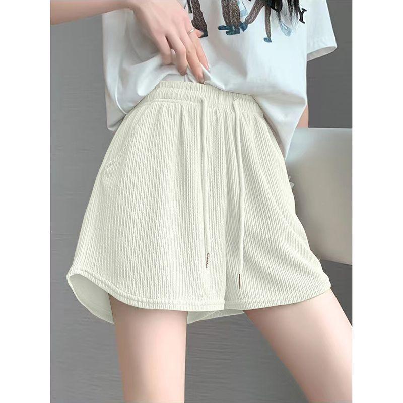 

Ice Silk Women s Wide-Leg Sports Shorts, Summer Casual High-Waisted, Versatile Running Outerwear - Single/Double Three-Quarter Length 3XL for 150-170 lbs