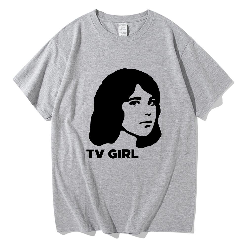 Klasické tričko s televizní dívkou Módní Vtipné Pánské dámské Oblečení Oblečení Letní Topy Vintage Unisex Bavlněná Grafická Trička
