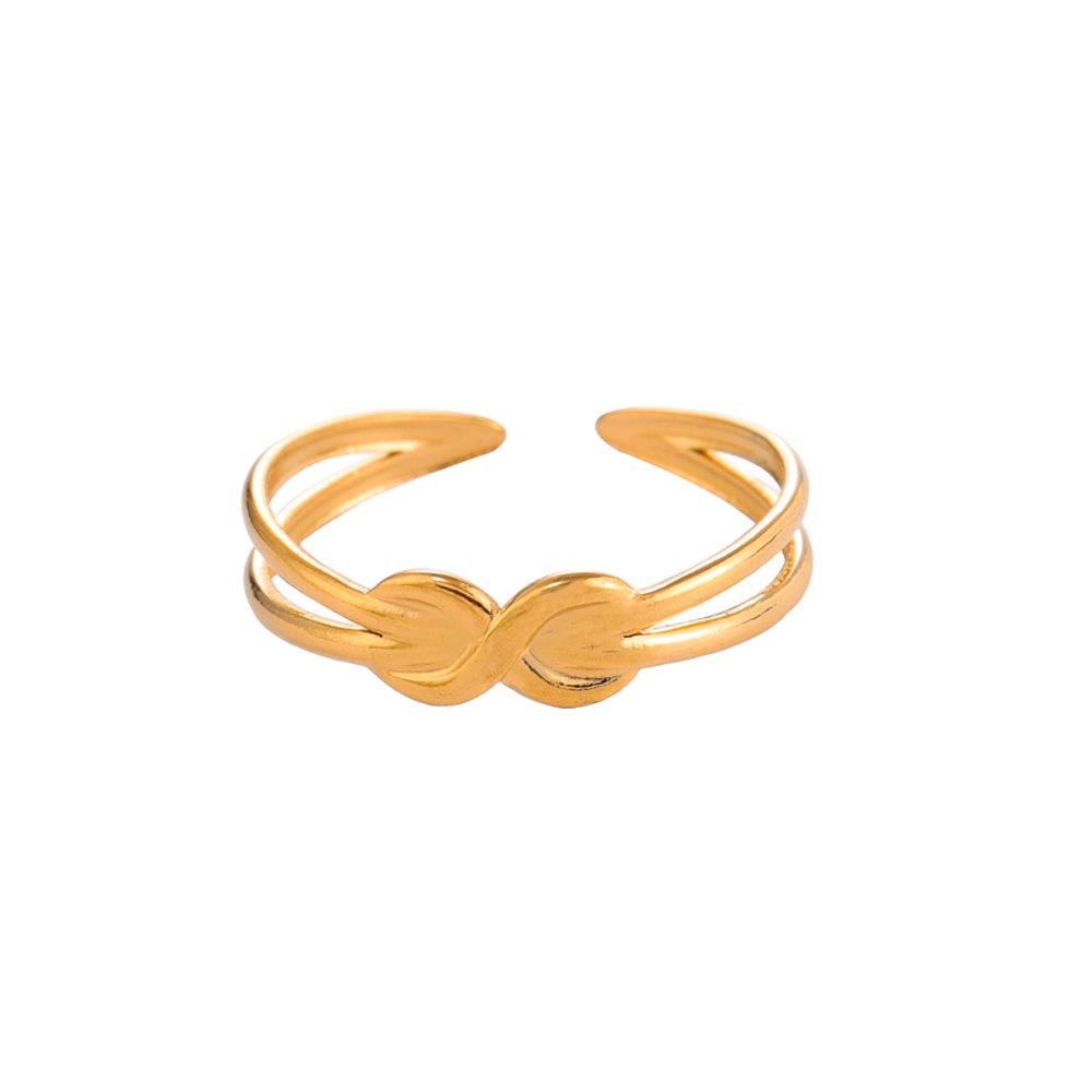 Women's Eco-friendly Titanium Steel Open Geometric Ring - Non-fading, Casual Fashion Accessory