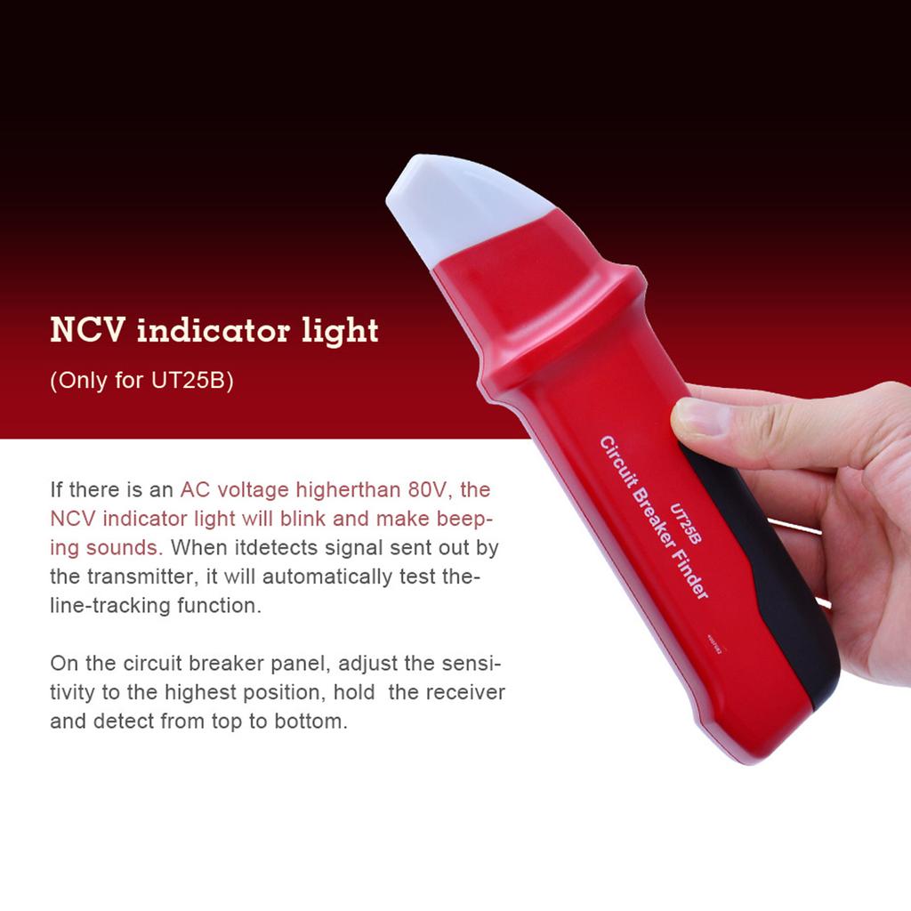 Circuit Breaker Finder with Beeper Indication Flashing LED Light AC90-120V Electric Tester Adjustable Sensitivity