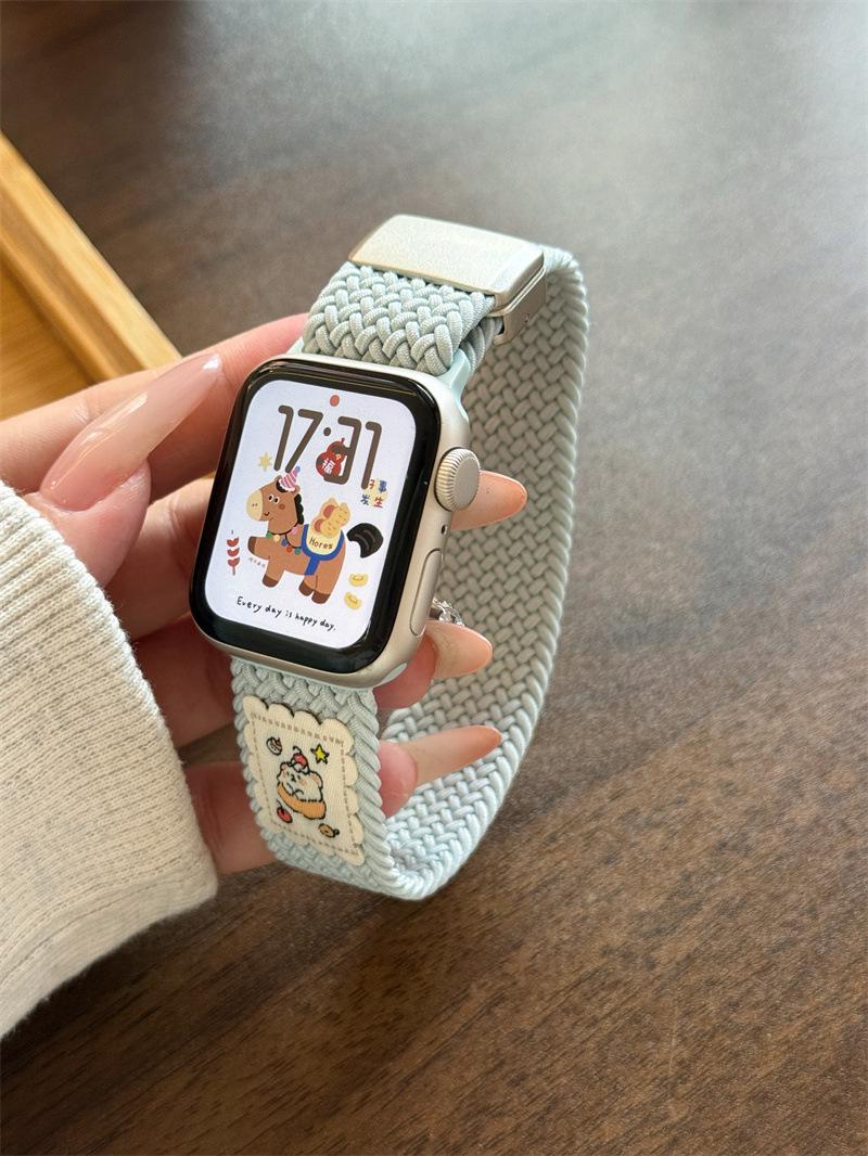 Магнитный плетеный ремешок для Apple Watch Series S10, S11, iWatch 9, Apple Watch 8 S10/S11 42mm (38mm/40mm/41mm compatible)