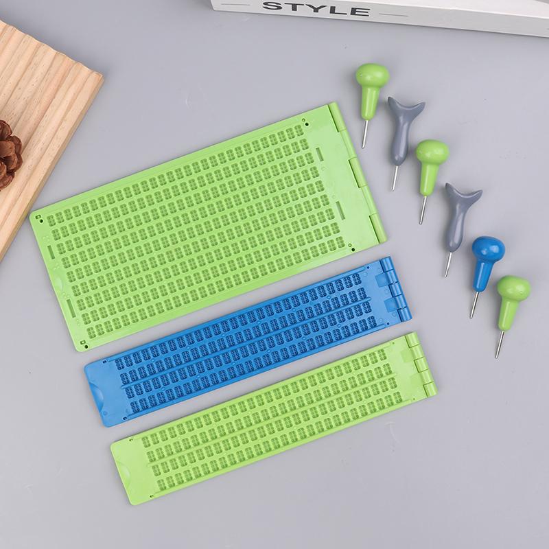 1Set Braille Writing Stylus Paper Kit Practical And Portable Learning Supplies Blind Education Supplies For School Beginners