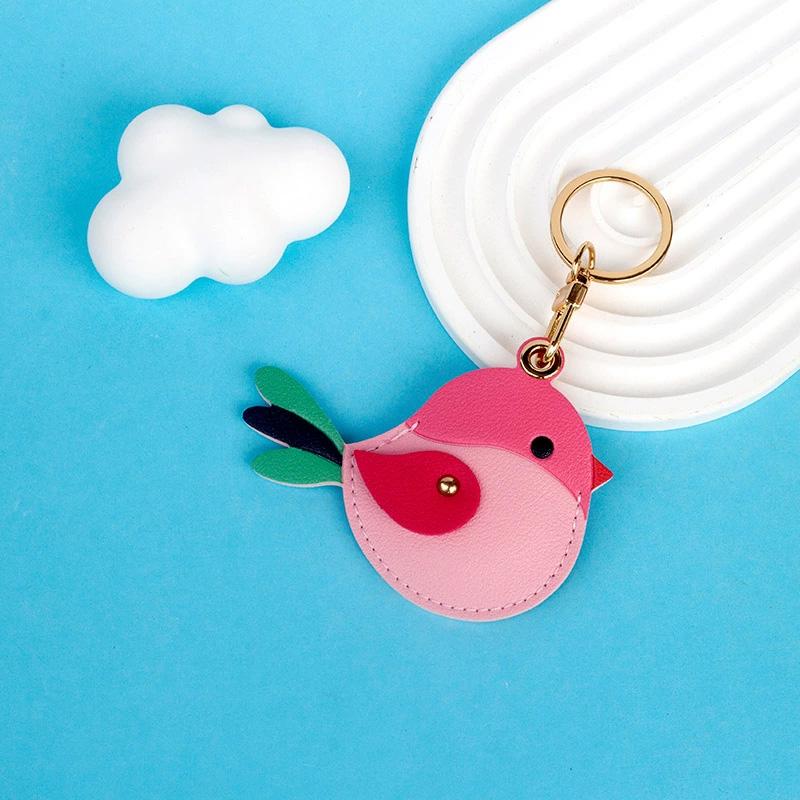1PC Bag Hanging Decor Gift Accessories Keyring Anti-Scratch Sparrow Cute Access Card Cover Car Keychain