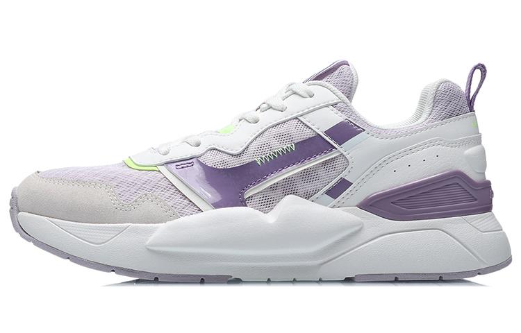Li Ning Дышащие Низкие Беговые Кроссовки Женские Бело-Фиолетовые AGCR074-1 35.5