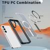 For Samsung Galaxy S25 Magnetic Case Kickstand Grid Texture TPU PC Phone Back Cover