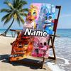 Personalisierter Strandtuch mit individuellem Namen für Five Nights at Freddy's, für Reise Camping Strandparty Heimdekoration, Geburtstagsgeschenk für Familie & Freunde
