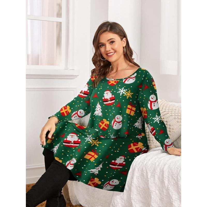 

BITCED Fashion Autumn Winter Long Sleeve O-Neck Casual Dresses XXXXXL