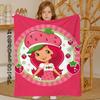 Kniedecke Wohndecken für den Winter Mikrofaser Übergröße Baby Leicht Fleece Bett Sofa Dekoration Erdbeerkuchen-Erdbeeren-P