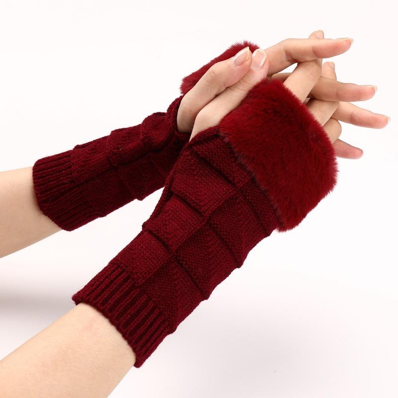 Botvotee Y2k Accessories Fingerless Gloves Sleeves for Women Arm Warmers Winter Knit Short Sleeve Fashion Hands Free Gloves