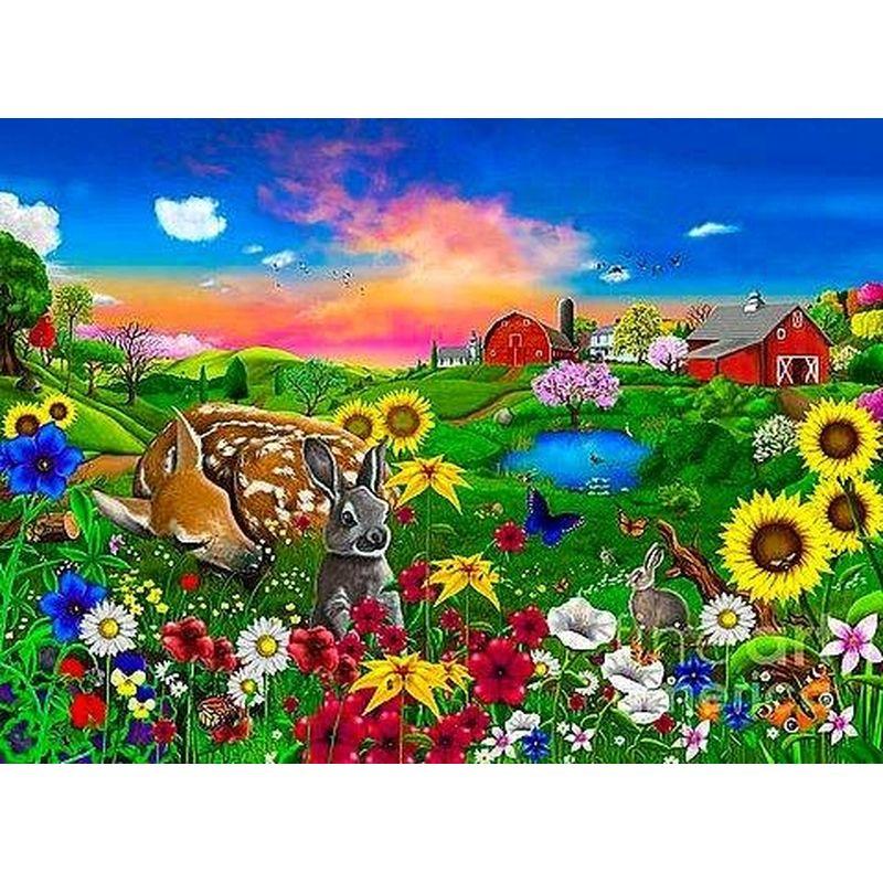 Diamond Embroidery Houses Landscape Mosaic Cross Stitch 5D DIY Diamond Painting Craft Kit Home Decoration 40x50cm