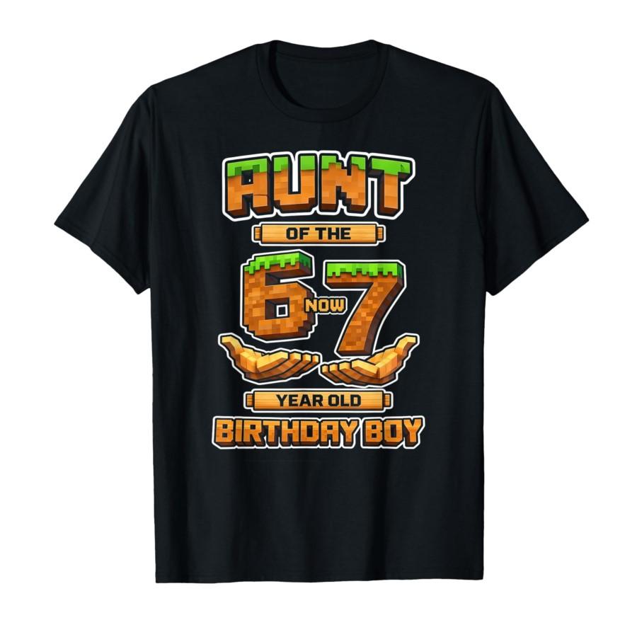 

Birthday Boy 6 Now 7 Year Old 6-7 Pixel Game 67 Aunt T-shirt For Men Women 100% Cotton T Shirts Short Sleeve Tops 0318-1 - Me... S разноцветный