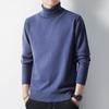 Men's Thick Knit High-Neck Sweater with Fleece Lining - New Autumn/Winter Base Layer, Warm Rolled Collar Woolen Knitwear