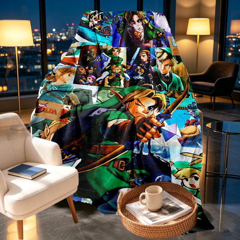 The Legend of Zelda Print Blanket - Soft & Comfortable, for Bedroom, Travel, Sofa, Home Decoration - Birthday Christmas Gift for Friend