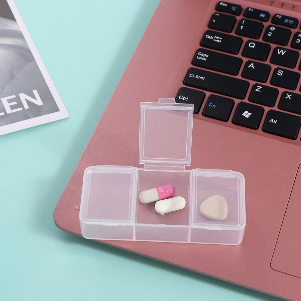 Plastic 3Grids Pill Case Portable Pill Storage Box Durable Medicine Box Middle
