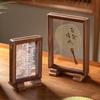 Black Walnut Double-Sided Transparent Photo Frame - Chinese Retro Style A4/A3 Tabletop Frame