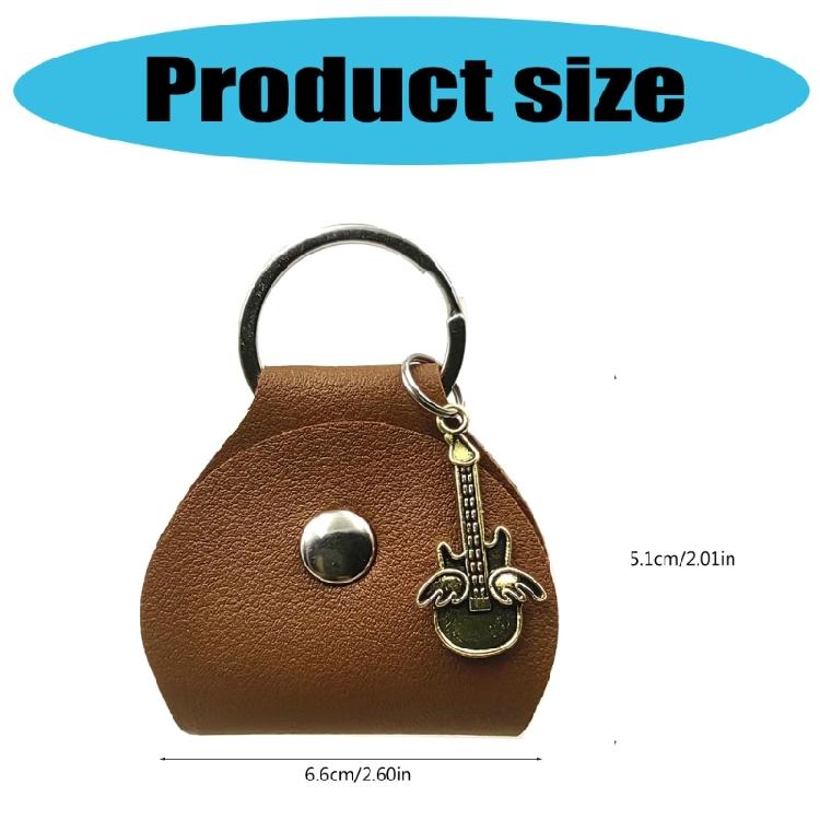 Guitar Plectrum Storage Bag Guitar Pick Storage Box Guitar Pick Pouch Practical Pick Container Leather Texture for Picks