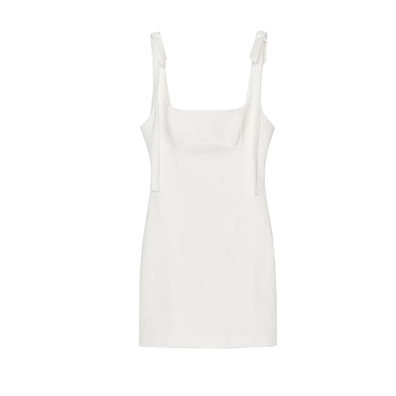 

Spring and Summer Women s Clothing Bowknot Decoration Small Plaid Short Dress 2180305 3067370 3122777 White S