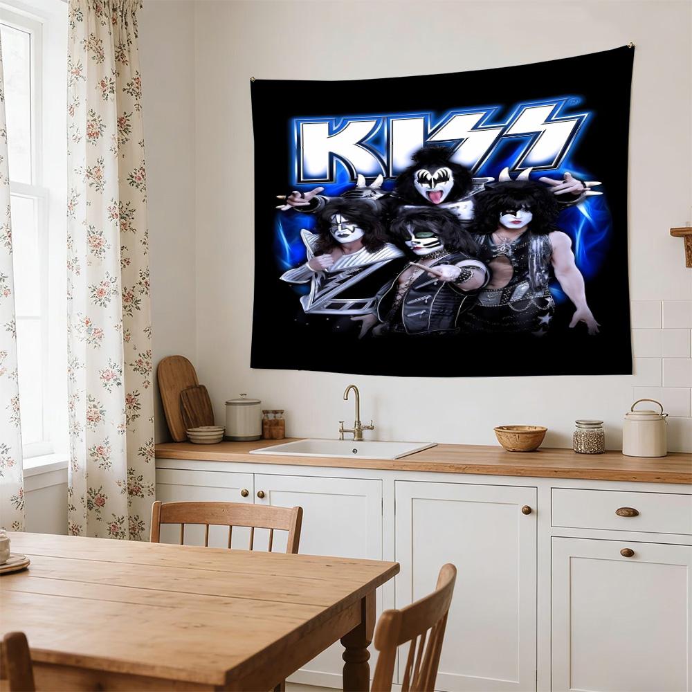 Kiss Band Rock Legends Large Wall Tapestry,Ideal for Office Backdrops, Holiday Gifts, Home Decor (Living Room, Bedroom, Dorm, Parties), and Outdoor Ce