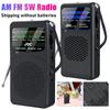 Small Portable Radio AM FM Radio Battery Operated Radio Emergency Survival Mini Pointer Pocket Radio for Home Running Travel
