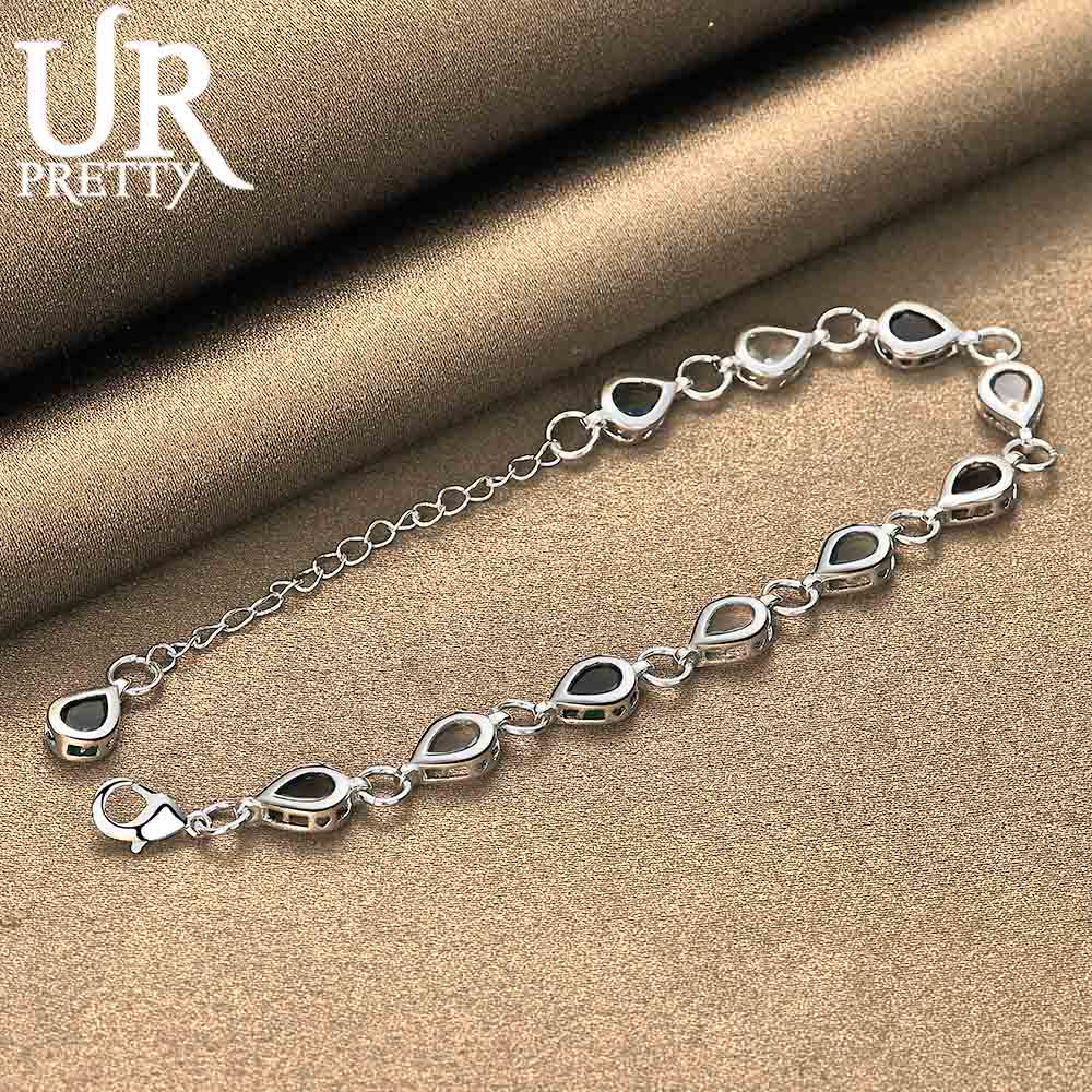 925 Sterling Silver AAA Zircon Pendant, Colorful Zircon Bracelet Fashion Wedding Jewelry