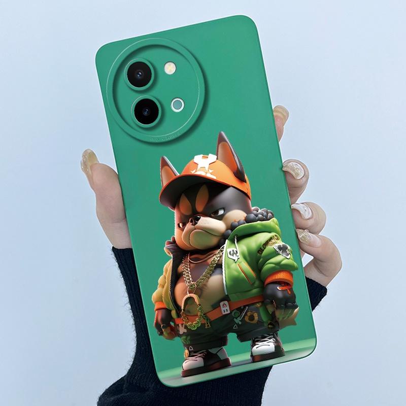 Case For Vivo Y38 Y58 T3X Y200i Y200T 5G Lovely Cat Funda Soft Liquid Silicone Camera Protection Back Cover Shockproof Bumper