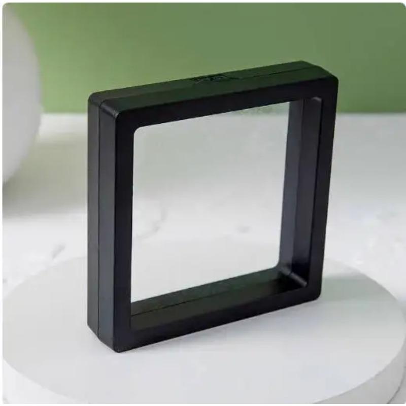 4pcs Multicolor Jewelry Display Box 3D Floating Picture Frame Shadow Box Ring Pendant Holder Protect Jewelry Stone