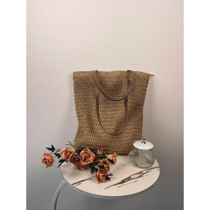 New women's straw bag fashionable and versatile travel large capacity beach bag underarm bag threedimensional large capacity