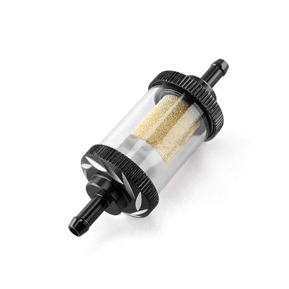 6mm Motorcycle Glass Gas Fuel Gasoline Copper Core Oil Filter CNC Aluminum Alloy Moto for ATV Dirt Pit Bike Motocross Accessories