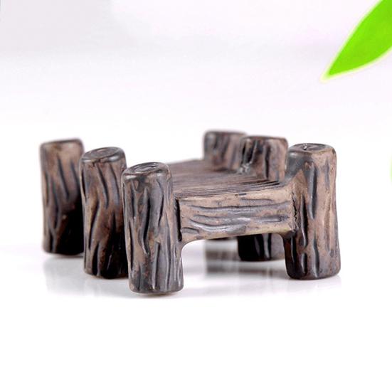 Mini Bridge Miniatyrmodell Håndverk Landskap Fairy Statue Figur Hagedekor