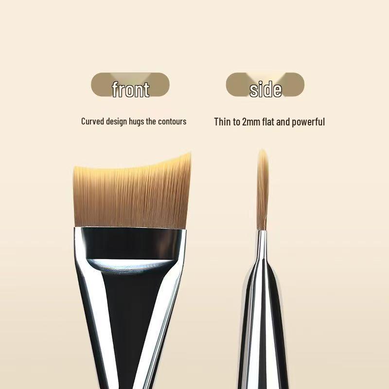 Ultra-Thin Fishtail Crescent Foundation Brush Set - Flat Head, Non-Powder Absorbing Beauty Tool