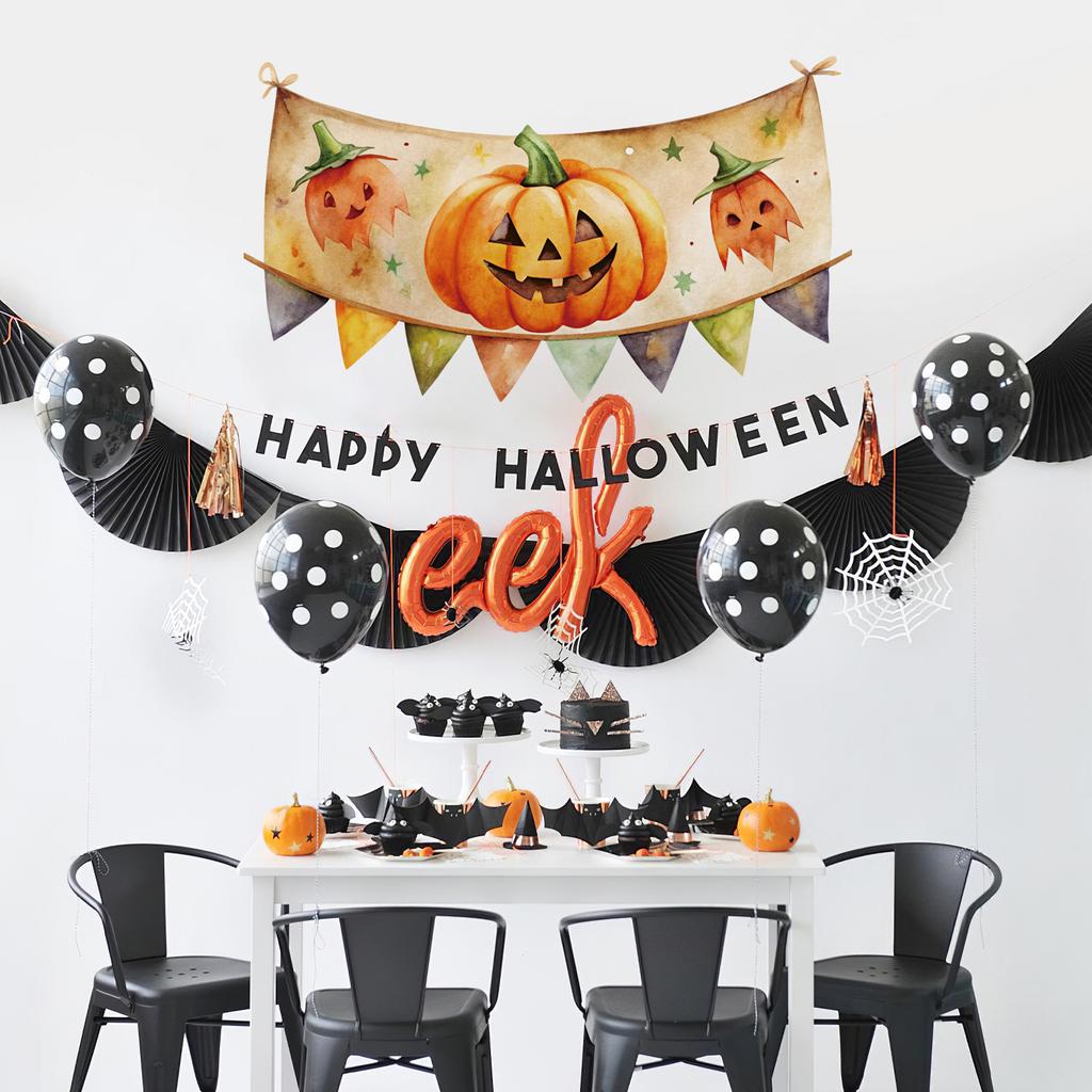 Halloween Pumpkin Flag Spooky Wall Decals Waterproof Pumpkin All Saints Furniture Stickers Peel And Stick Festival Wallpaper