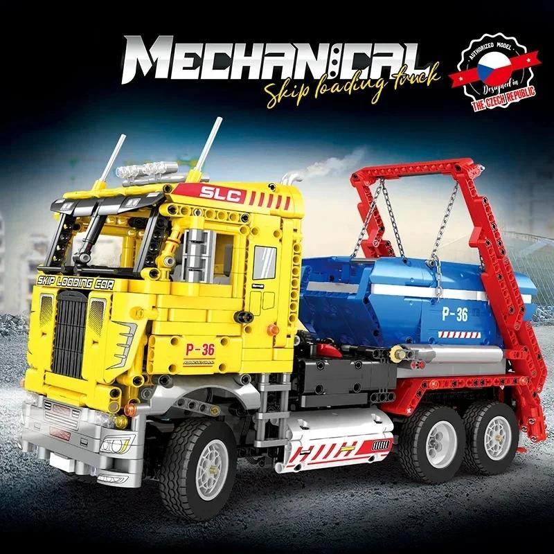Non-Toxic 1918Pcs Skip Loading Truck Model Building Blocks City Engineering Vehicle Remote Control Technology Blocks Kids Diy Toys Gifts