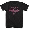 Hole Pink Heart and Arrow Black Adult T-shirt Tops Tee