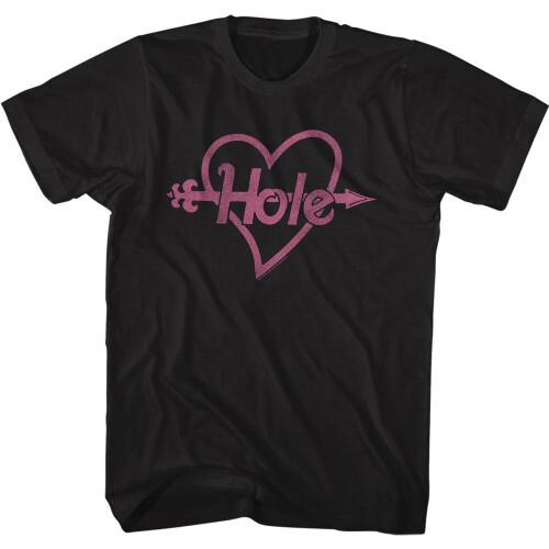 

Hole Pink Heart and Arrow Black Adult T-shirt Tops Tee 4XL