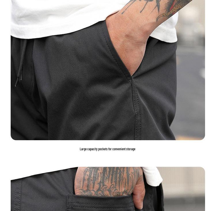 2025 Lässige Cross-Border Arbeitshose mit mehreren Taschen und Kordelzug