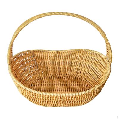 Imitation Rattan Picnic Basket Storage Lightweight Easy To Clean Sturdy Multifunctional for