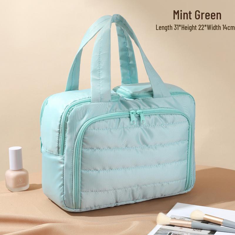 2025 Fashionable Minimalist Women's Large-Capacity Travel Makeup Bag - Portable, Lightweight, Partitioned Storage for Toiletries