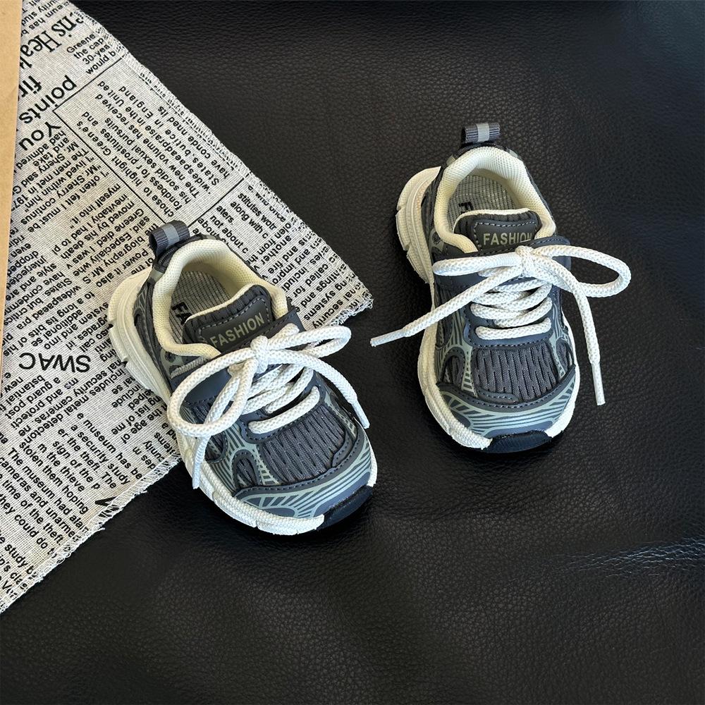 Korean Children's Sports Shoes Spring New Children's Dad Shoes Boys and Girls Soft-soled Toddler Shoes Medium Children's Fashion Trendy Shoes