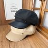 Retro British Style Metal Buckled Woolen Octagonal Hat Women's Spring and Autumn Temperament Literary and Fashionable Face Newsboy Hat