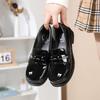Black Thick Heel Platform College Uniform Small Leather Shoes Women's Autumn New Height Increase Mary Jane Shoes Short Single Shoes