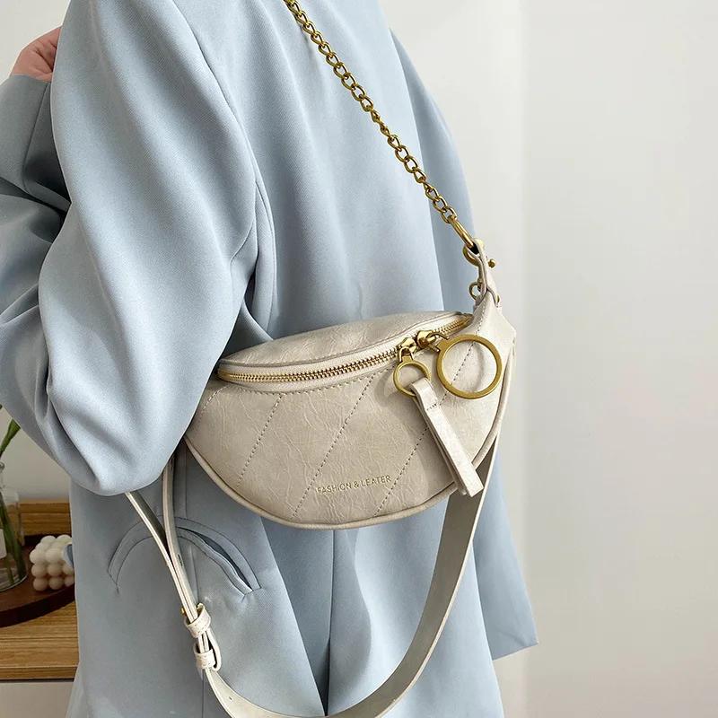 Women's Crossbody Chain Bag Waist Packs Shoulder Bag Fanny Bags Bag Luxury Female Chest Fashion
