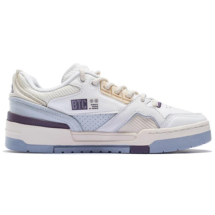 Li Ning 001 BTC SP Low top Skateboard Shoes Women's White Purple AZGS092-1