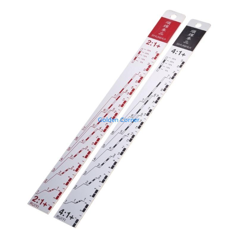 E15D Steel Easy to Operate Paint Ruler Suitable for Cars Paint Tool Black/R-ed