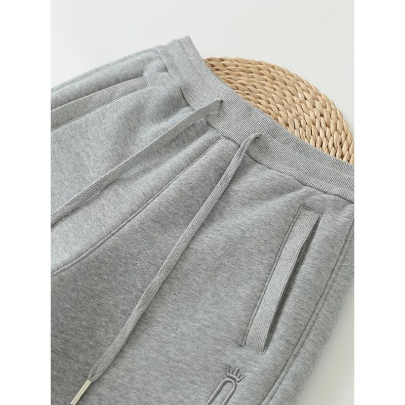 Super Thick Thermal Cashmere 2024 New Sweatpants Women's Fleece-lined Thick Track Pants Winter Gray Female Pants