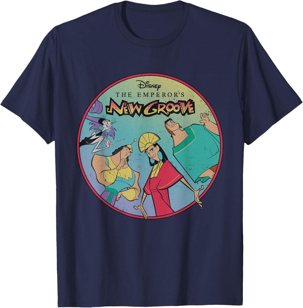 T-shirt Casual alla Moda Disney Personaggi Le Follie dell'Imperatore T-shirt S-4XL Quattro Stagioni
