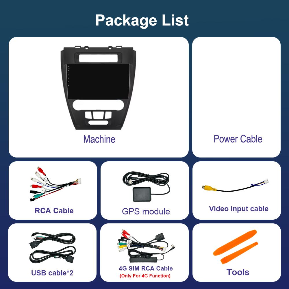 Car Radio Multimedia Player Android System 9'' for Ford Fusion Mondeo Mustang 2009 - 2012 WiFi DSP Stereo GPS Navi 4G HD Screen