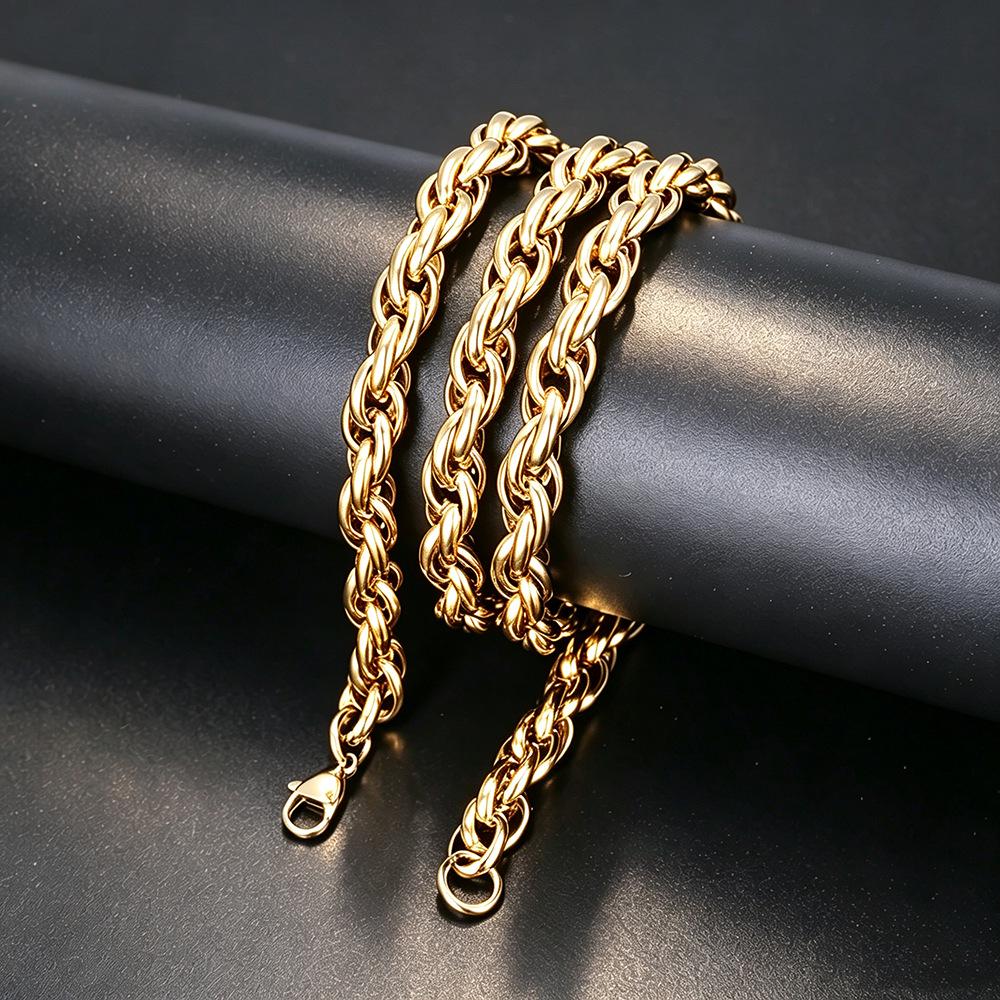 18K Gold Plated Edelstahl Cuban Link Kette - Herren Hip Hop Stil, Farbecht, Hochglanzpoliert.