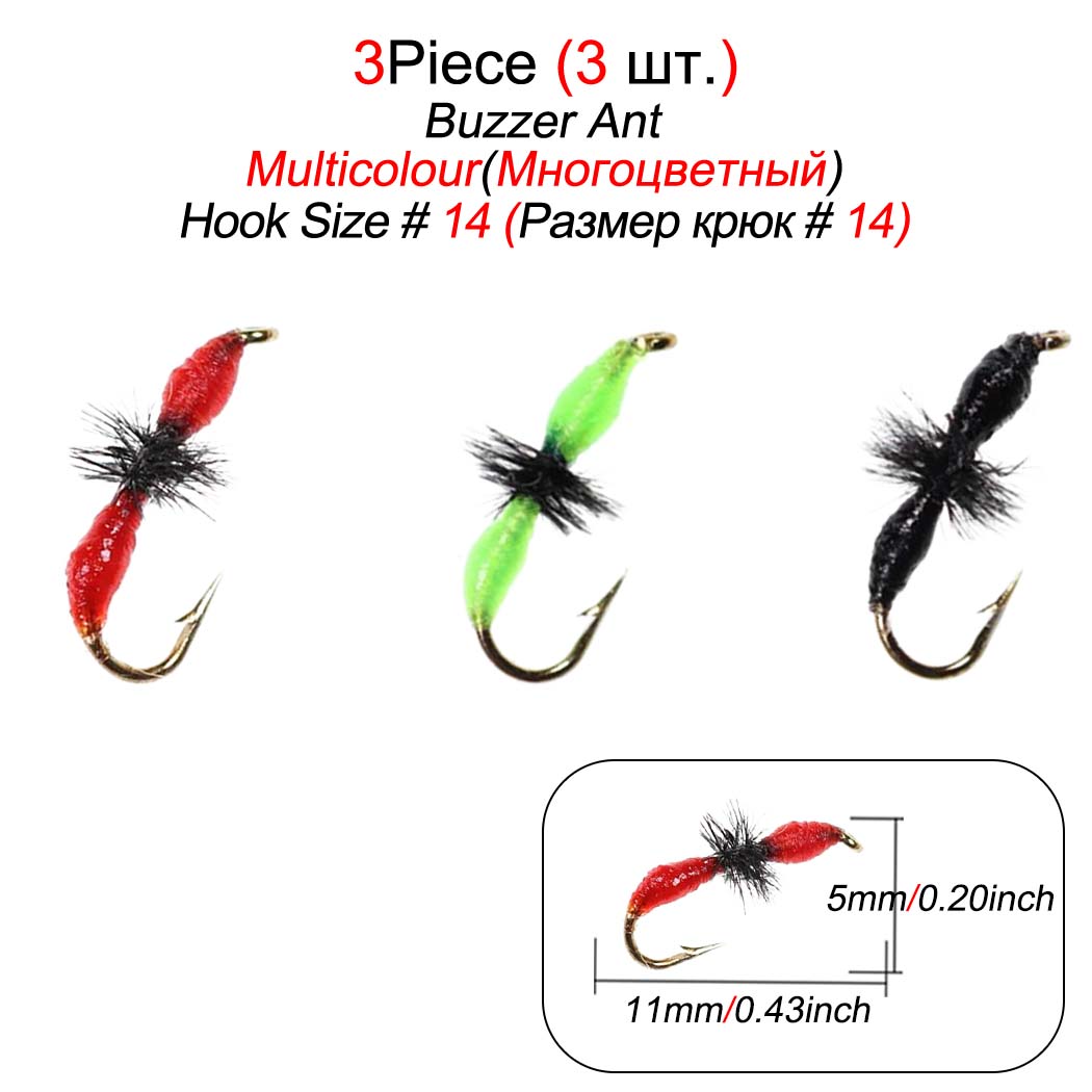 1/3 шт. искусственные муравьиные мокрые нахлыстовые приманки для ловли мух — фото 16